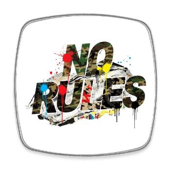 No Rules Camouflage Graffiti Street Style - Square fridge magnet - white - Front
