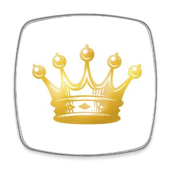 Goldene Krone Silhouette - Viereckiger Kühlschrankmagnet - Weiß - Vorne