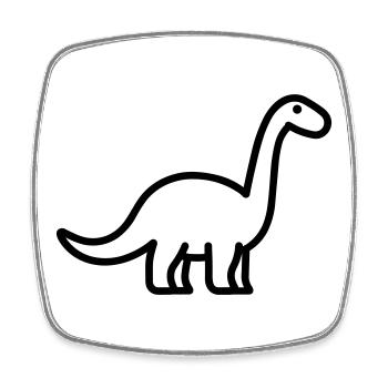 Brontosaurus - Viereckiger Kühlschrankmagnet - Weiß - Vorne