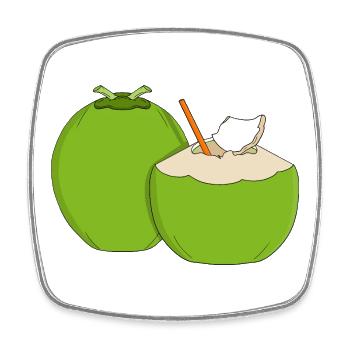 Emerald Coconut Splash - Viereckiger Kühlschrankmagnet - Weiß - Vorne