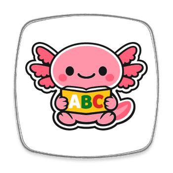ABC axolotl mit Flügeln - Viereckiger Kühlschrankmagnet - Weiß - Vorne