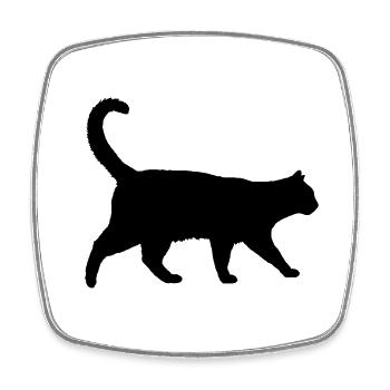 Katze - Viereckiger Kühlschrankmagnet - Weiß - Vorne