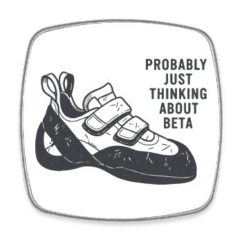 Beta Thought Sneaker Tee - Square fridge magnet - white - Front