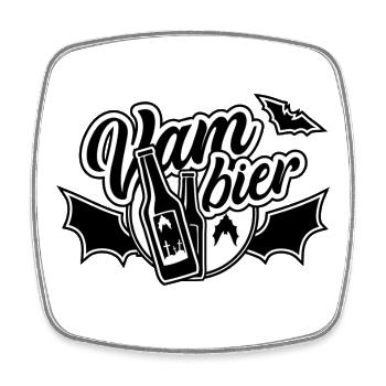 Vam-Bier, Bier, Vampier - Viereckiger Kühlschrankmagnet - Weiß - Vorne