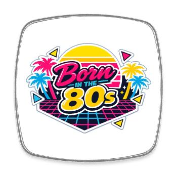 Born in the 80s Neon - Square fridge magnet - white - Front