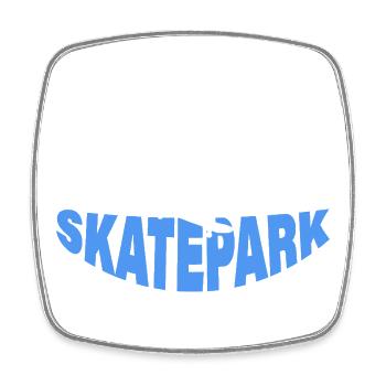 SKATEPARK - Viereckiger Kühlschrankmagnet - Weiß - Vorne