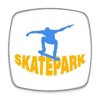 SKATEPARK - Viereckiger Kühlschrankmagnet - Weiß - Vorne