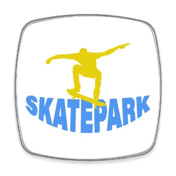 SKATEPARK - Viereckiger Kühlschrankmagnet - Weiß - Vorne