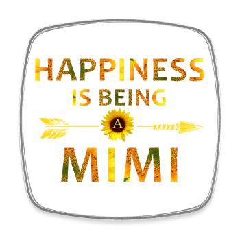 Happiness Is Being Mimi – Sunflower Floral Shirt - Square fridge magnet - white - Front