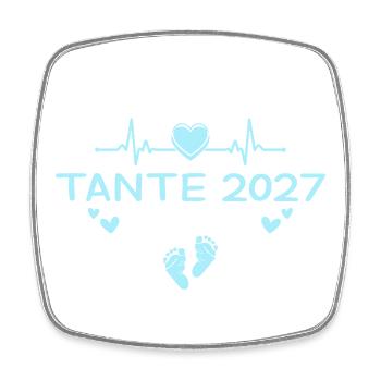 Tante 2027 Herz Schwangerschaft Verkündung - Viereckiger Kühlschrankmagnet - Weiß - Vorne