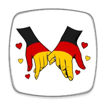 Deutschland Flagge Händehalten - Viereckiger Kühlschrankmagnet - Weiß - Vorne