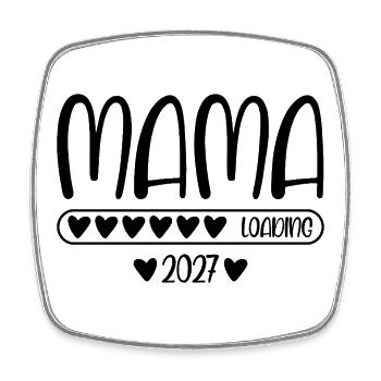 Mama 2027 loading - Viereckiger Kühlschrankmagnet - Weiß - Vorne