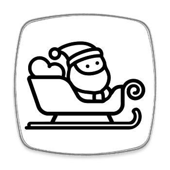 Santa's sleigh - Square fridge magnet - white - Front