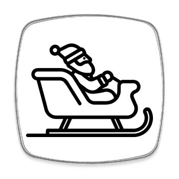 Santa's sleigh - Square fridge magnet - white - Front