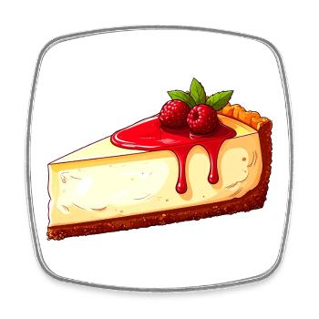 Cheesecake - Square fridge magnet - white - Front