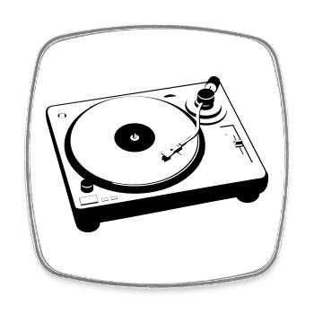 DJ Platine Platine - Magnet carré - blanc - Devant
