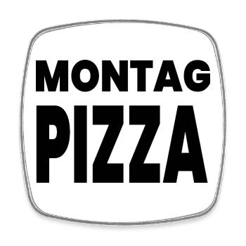 Pizza - Viereckiger Kühlschrankmagnet - Weiß - Vorne