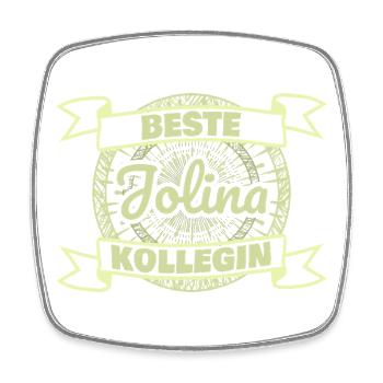 Jolina als Kollegin - Viereckiger Kühlschrankmagnet - Weiß - Vorne