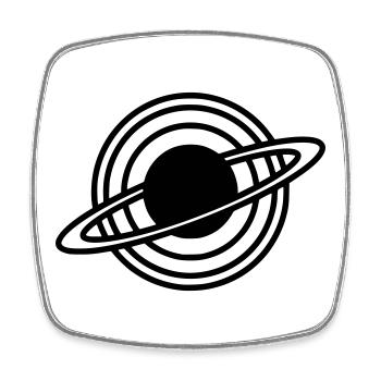 Saturn Planet Rings Silhouette - Square fridge magnet - white - Front