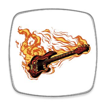 Rock Gitarre 🔥 - Viereckiger Kühlschrankmagnet - Weiß - Vorne