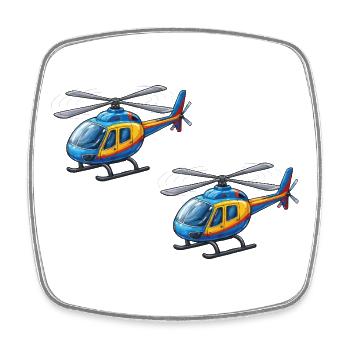 Helicopter Cartoon - Square fridge magnet - white - Front