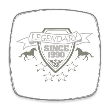 1990 - Square fridge magnet - white - Front