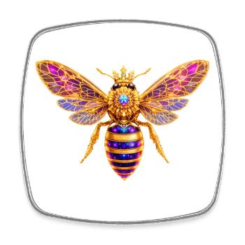 Queen Bee Bienenkönigin - Square fridge magnet - white - Front