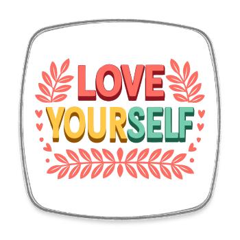 Love yourself - Square fridge magnet - white - Front