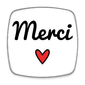 MERCI. THANKS. THANK YOU. ANNIVERSAIRE. NAISSANCE. - Magnet carré - blanc - Devant