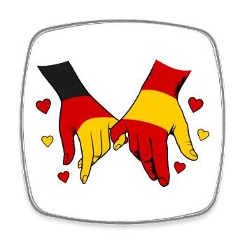 Deutschland_Spanien_Flagge_Haendehalten - Square fridge magnet - white - Front