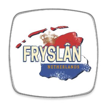 Friesland Niederlande Landkarte Holland Sovenir - Viereckiger Kühlschrankmagnet - Weiß - Vorne