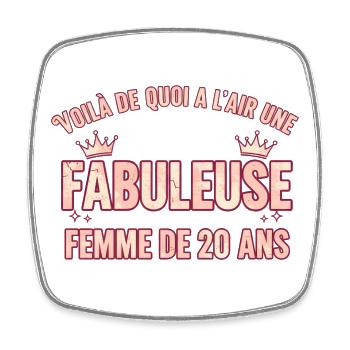 Fabulous 20 Year Old Queen of Style - Square fridge magnet - white - Front