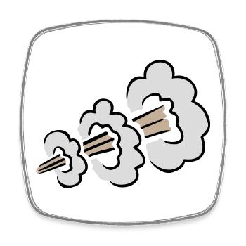 Lauter Furz Explosion Lustig Klohumor Comic Wolke - Viereckiger Kühlschrankmagnet - Weiß - Vorne