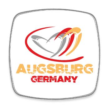 Germany - Augsburg - Viereckiger Kühlschrankmagnet - Weiß - Vorne