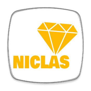 Diamond Niclas - Magnet carré - blanc - Devant