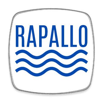 Rapallo Seawave-Emblem - Viereckiger Kühlschrankmagnet - Weiß - Vorne