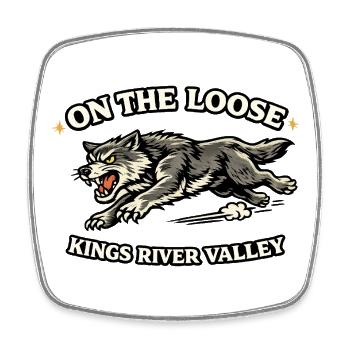 on_the_loose_wolf - Viereckiger Kühlschrankmagnet - Weiß - Vorne