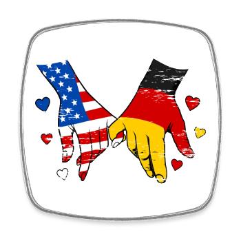 USA Deutschland Flaggen Händehalten used - Viereckiger Kühlschrankmagnet - Weiß - Vorne