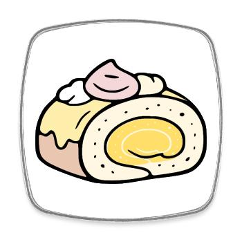 Summer Roll Cake - Square fridge magnet - white - Front
