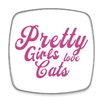 Pink Katzenliebe Spruch - Viereckiger Kühlschrankmagnet - Weiß - Vorne