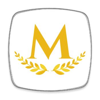 m - Square fridge magnet - white - Front