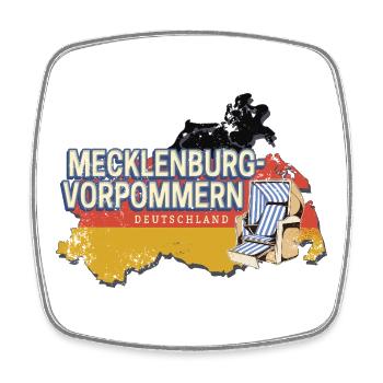 Mecklenburg-Vorpommern Deutschland Bundesland - Viereckiger Kühlschrankmagnet - Weiß - Vorne