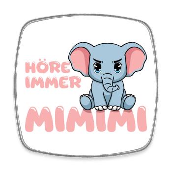 Ich Höre Immer Nur Ein Mimimi Elefant - Viereckiger Kühlschrankmagnet - Weiß - Vorne