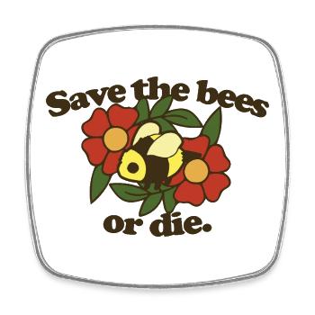 Save the Bees or Die - Square fridge magnet - white - Front