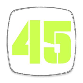 45 - Square fridge magnet - white - Front
