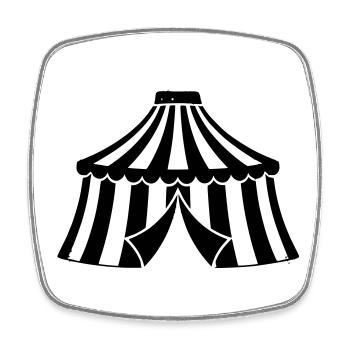 Circus Tent Manege Event Icon - Square fridge magnet - white - Front