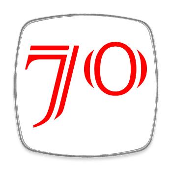 70. 70 YEARS. 70th ANNIVERSARY. 70 YEARS ANNIVERSARY. - Square fridge magnet - white - Front