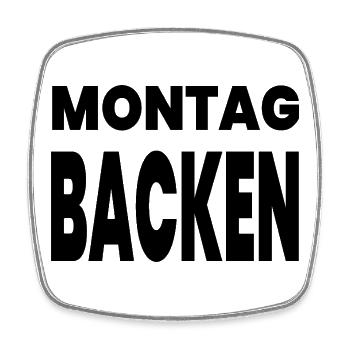 Backen - Viereckiger Kühlschrankmagnet - Weiß - Vorne