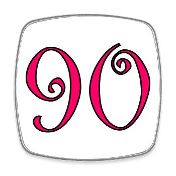 90. 90 YEARS. 90th ANNIVERSARY. 90 YEARS ANNIVERSARY. - Square fridge magnet - white - Front
