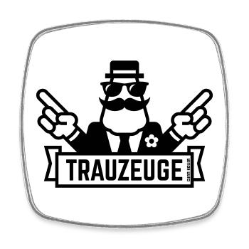 Trauzeuge Handzeichen (Polterabend / JGA / 1C) - Viereckiger Kühlschrankmagnet - Weiß - Vorne